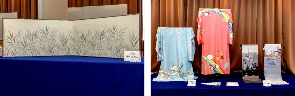 （左）江戸表具　（右）東京手描友禅