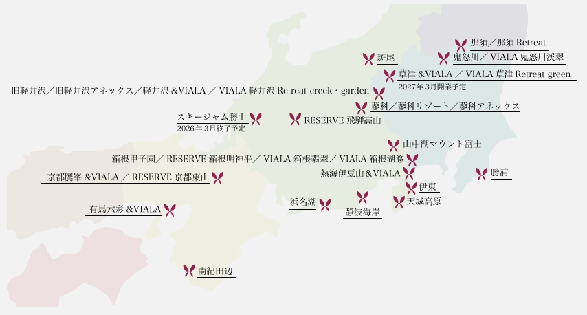 全国の東急ハーヴェストクラブ MAP